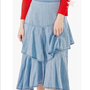Denim midi skirt